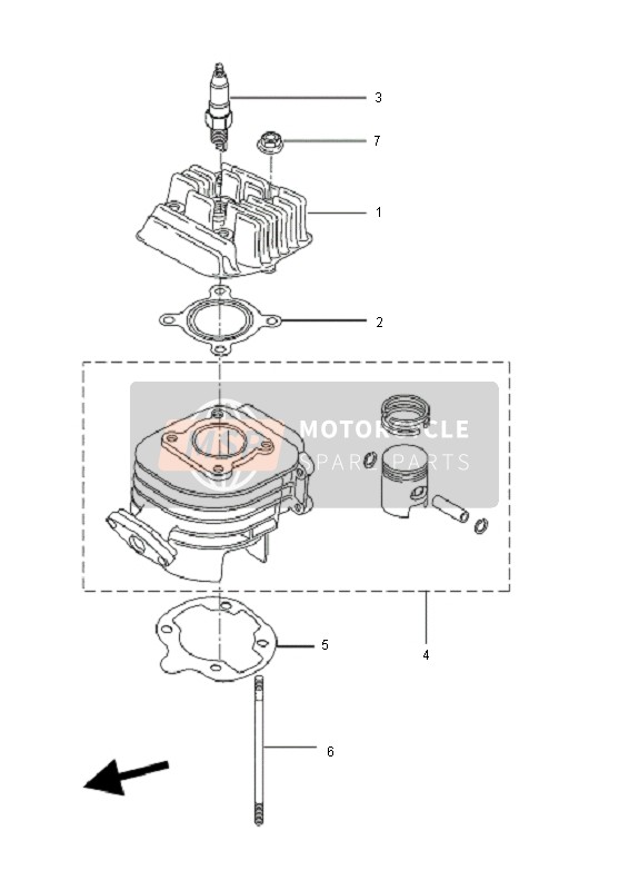 Yamaha CW50L BWS 2010 Cylinder for a 2010 Yamaha CW50L BWS